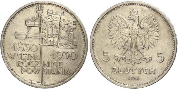 5 Zloty Segunda República Polaca (1918 - 1939) Plata 