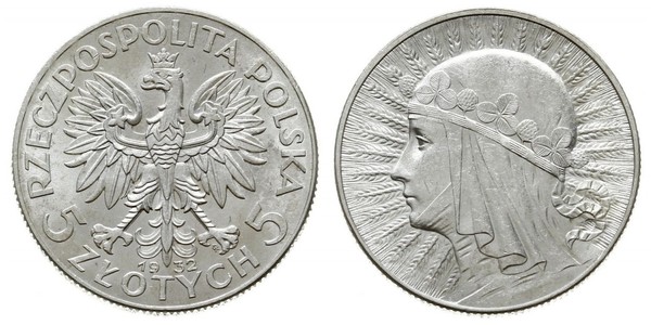 5 Zloty Segunda República Polaca (1918 - 1939) Plata Juan III Sobieski (1629-1696)