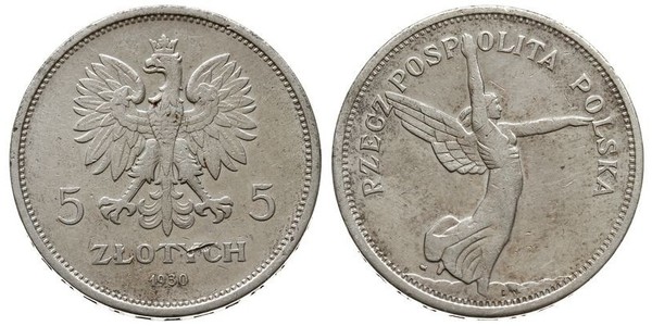 5 Zloty Segunda República Polaca (1918 - 1939) Plata 