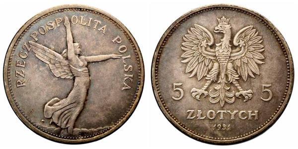 5 Zloty Segunda República Polaca (1918 - 1939) Plata 