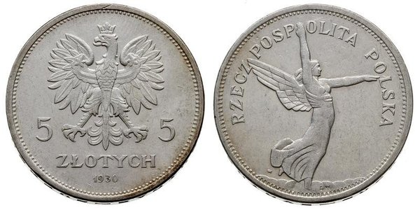 5 Zloty Segunda República Polaca (1918 - 1939) Plata 