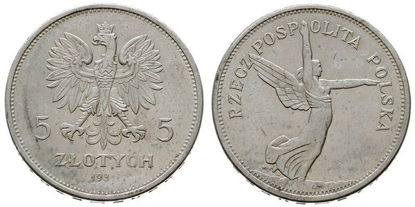 5 Zloty Segunda República Polaca (1918 - 1939) Plata 