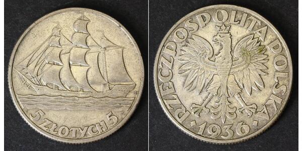 5 Zloty Zweite Polnische Republik (1918 - 1939) Silber 