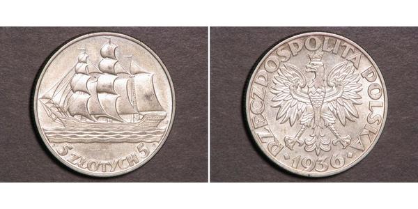 5 Zloty Zweite Polnische Republik (1918 - 1939) Silber 