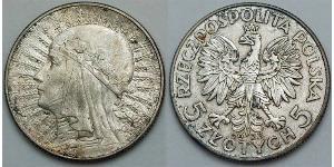 5 Zloty Second Polish Republic (1918 - 1939) Silver John III Sobieski (1629-1696)