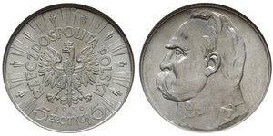 5 Zloty Second Polish Republic (1918 - 1939) Silver Józef Piłsudski