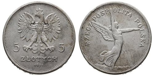 5 Zloty Second Polish Republic (1918 - 1939) Silver 