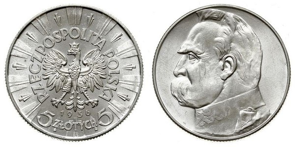 5 Zloty Second Polish Republic (1918 - 1939) Silver Józef Piłsudski