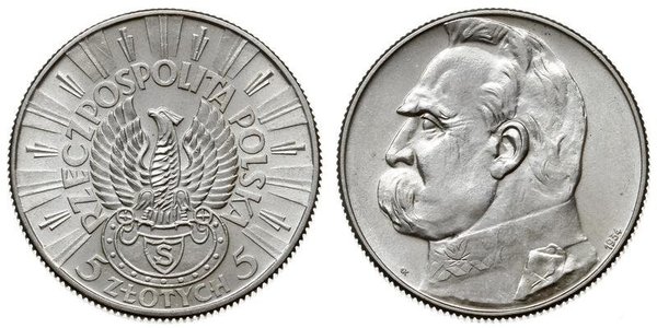 5 Zloty Second Polish Republic (1918 - 1939) Silver Józef Piłsudski