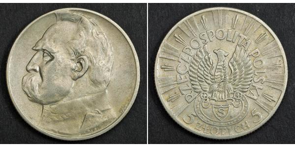 5 Zloty Second Polish Republic (1918 - 1939) Silver Józef Piłsudski