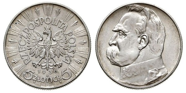 5 Zloty Second Polish Republic (1918 - 1939) Silver Józef Piłsudski