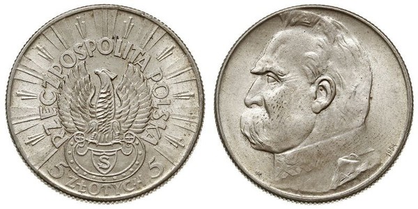 5 Zloty Second Polish Republic (1918 - 1939) Silver Józef Piłsudski