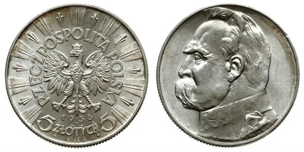 5 Zloty Second Polish Republic (1918 - 1939) Silver Józef Piłsudski