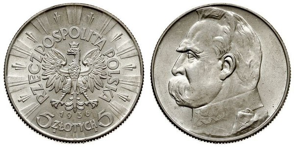 5 Zloty Second Polish Republic (1918 - 1939) Silver Józef Piłsudski