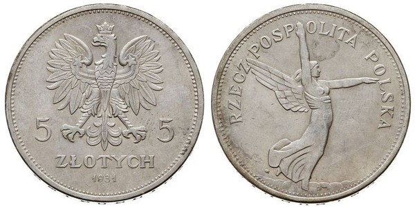 5 Zloty Second Polish Republic (1918 - 1939) Silver 