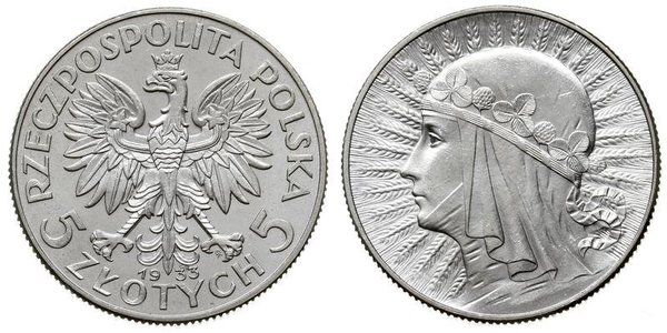 5 Zloty Second Polish Republic (1918 - 1939) Silver John III Sobieski (1629-1696)