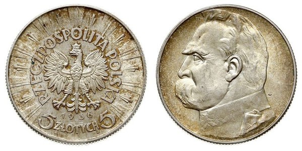 5 Zloty Second Polish Republic (1918 - 1939) Silver Józef Piłsudski