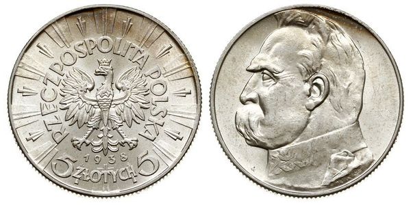 5 Zloty Second Polish Republic (1918 - 1939) Silver Józef Piłsudski