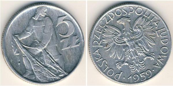 5 Zloty República Popular de Polonia (1952-1990)  