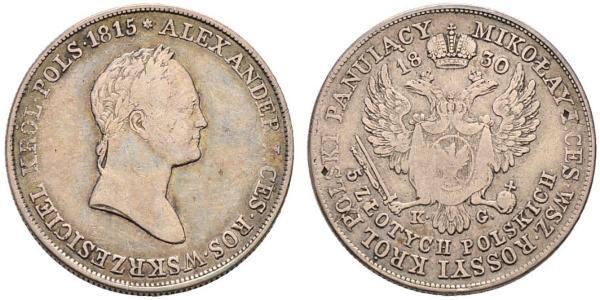 5 Zloty 俄罗斯帝国 (1721 - 1917) 銀 亚历山大一世 (俄国)  (1777-1825)