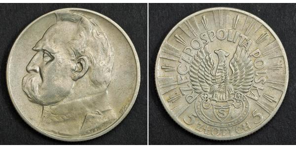 5 Zloty 波兰第二共和国 (1918 - 1939) 銀 约瑟夫·毕苏斯基