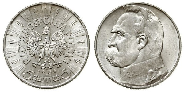 5 Zloty 波兰第二共和国 (1918 - 1939) 銀 约瑟夫·毕苏斯基