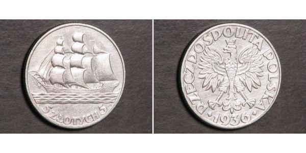 5 Zloty 波兰第二共和国 (1918 - 1939) 銀 