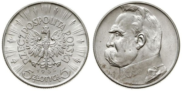 5 Zloty 波兰第二共和国 (1918 - 1939) 銀 约瑟夫·毕苏斯基