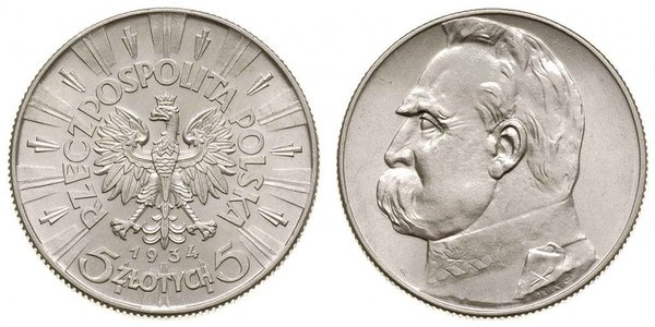 5 Zloty 波兰第二共和国 (1918 - 1939) 銀 约瑟夫·毕苏斯基