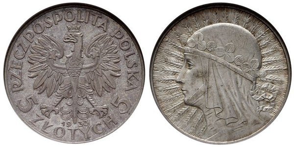 5 Zloty 波兰第二共和国 (1918 - 1939) 銀 扬三世 (波兰)