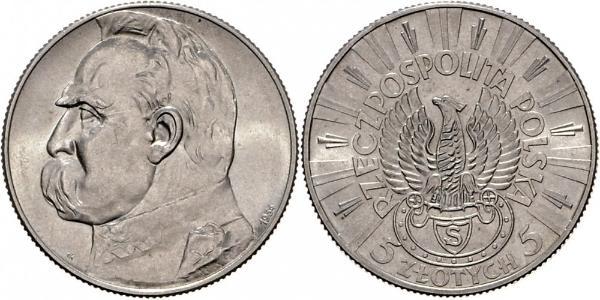 5 Zloty 波兰第二共和国 (1918 - 1939) 銀 约瑟夫·毕苏斯基