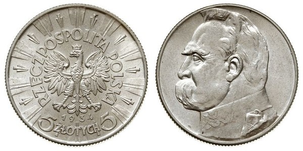5 Zloty 波兰第二共和国 (1918 - 1939) 銀 约瑟夫·毕苏斯基