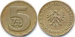 5 Zloty 波兰人民共和国 (1944 - 1989) 黃銅 