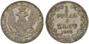 5 Zloty / 3/4 Ruble 俄罗斯帝国 (1721 - 1917) 銀 Nicholas I of Russia (1796-1855)