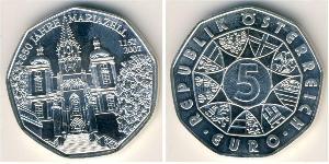 5 Євро Австрійська Республіка (1955 - ) Срібло 