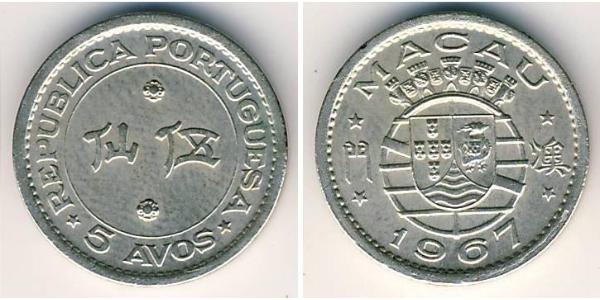 5 Аво Португалія / Аоминь (1862 - 1999) Нікель/Латунь 