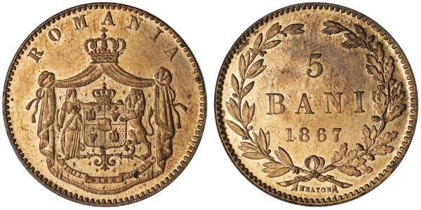 5 Бан Князівство Румунія (1859-1881) Мідь 
