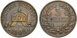 5 Гелер Німецька Східна Африка (1885-1919) Бронза 