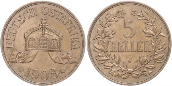 5 Гелер Німецька Східна Африка (1885-1919) Бронза 