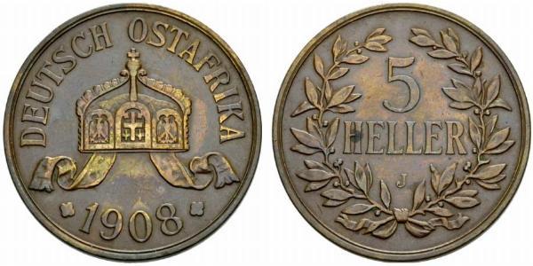 5 Гелер Німецька Східна Африка (1885-1919) Бронза 