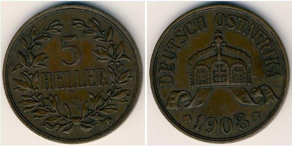 5 Гелер Німецька Східна Африка (1885-1919) Бронза 