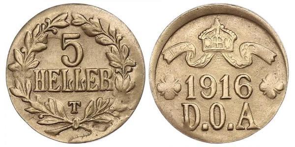 5 Геллер Германская Восточная Африка (1885-1919) Латунь 