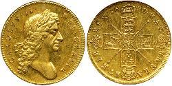 5 Гинея Королевство Англия (927-1649,1660-1707) Золото Карл II (1630-1685)