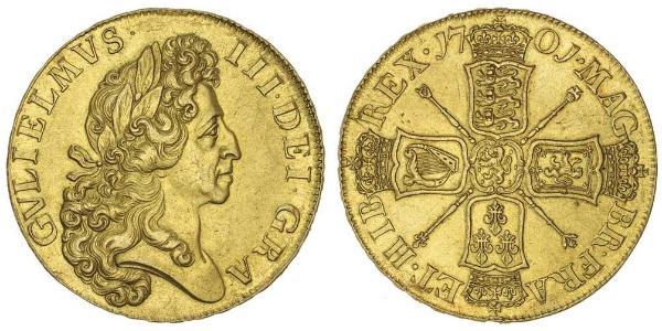 5 Гинея Королевство Англия (927-1649,1660-1707) Золото Вильгельм III (1650-1702)
