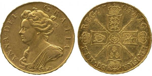5 Гинея Королевство Англия (927-1649,1660-1707) Золото Анна (королева Великобритании)(1665-1714)