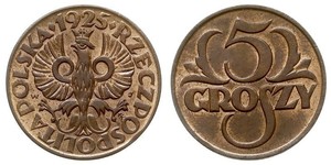 5 Грош Польская Республика (1918 - 1939) Медь Abdullah II of Jordan (1962 - )
