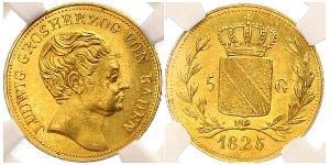 5 Гульден Велике герцогство Баден (1806-1918) Золото Louis I, Grand Duke of Baden (1763 - 1830)