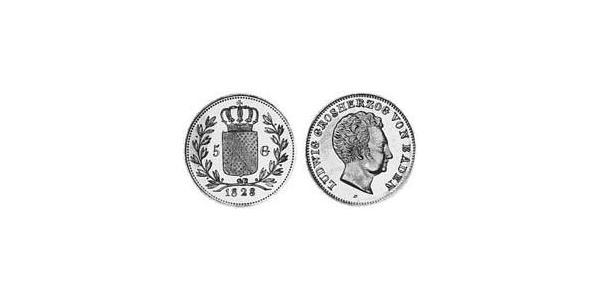 5 Гульден Велике герцогство Баден (1806-1918) Золото Louis I, Grand Duke of Baden (1763 - 1830)
