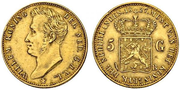 5 Гульден Нидерланды Золото William I of the Netherlands (1772 - 1843)