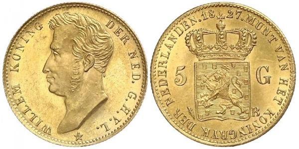 5 Гульден Нидерланды Золото William I of the Netherlands (1772 - 1843)